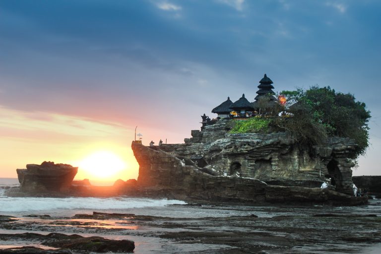Bali Indonesia Coast Temple Sunset