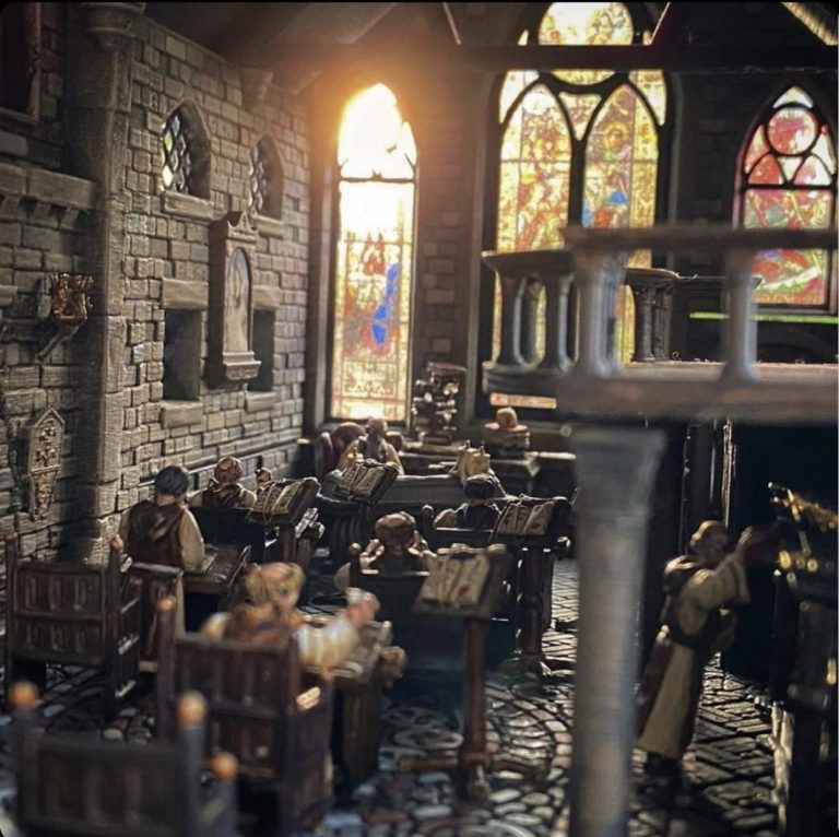 Miniature medieval scriptorium