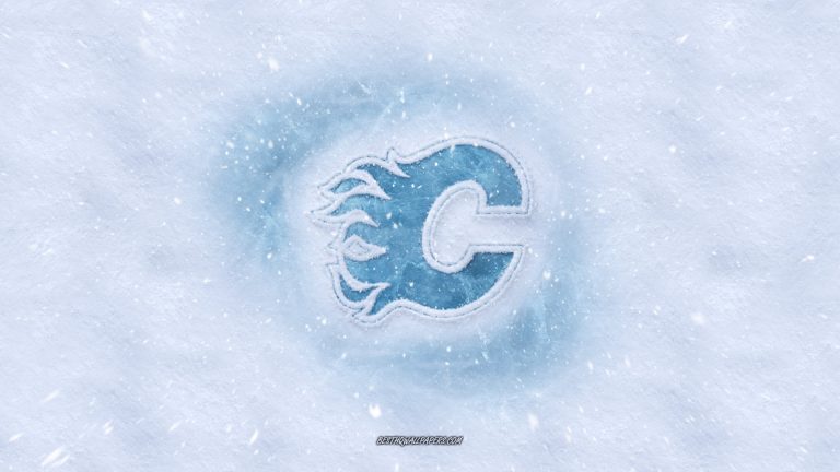 Calgary Flames Logo Snow Art Drawing