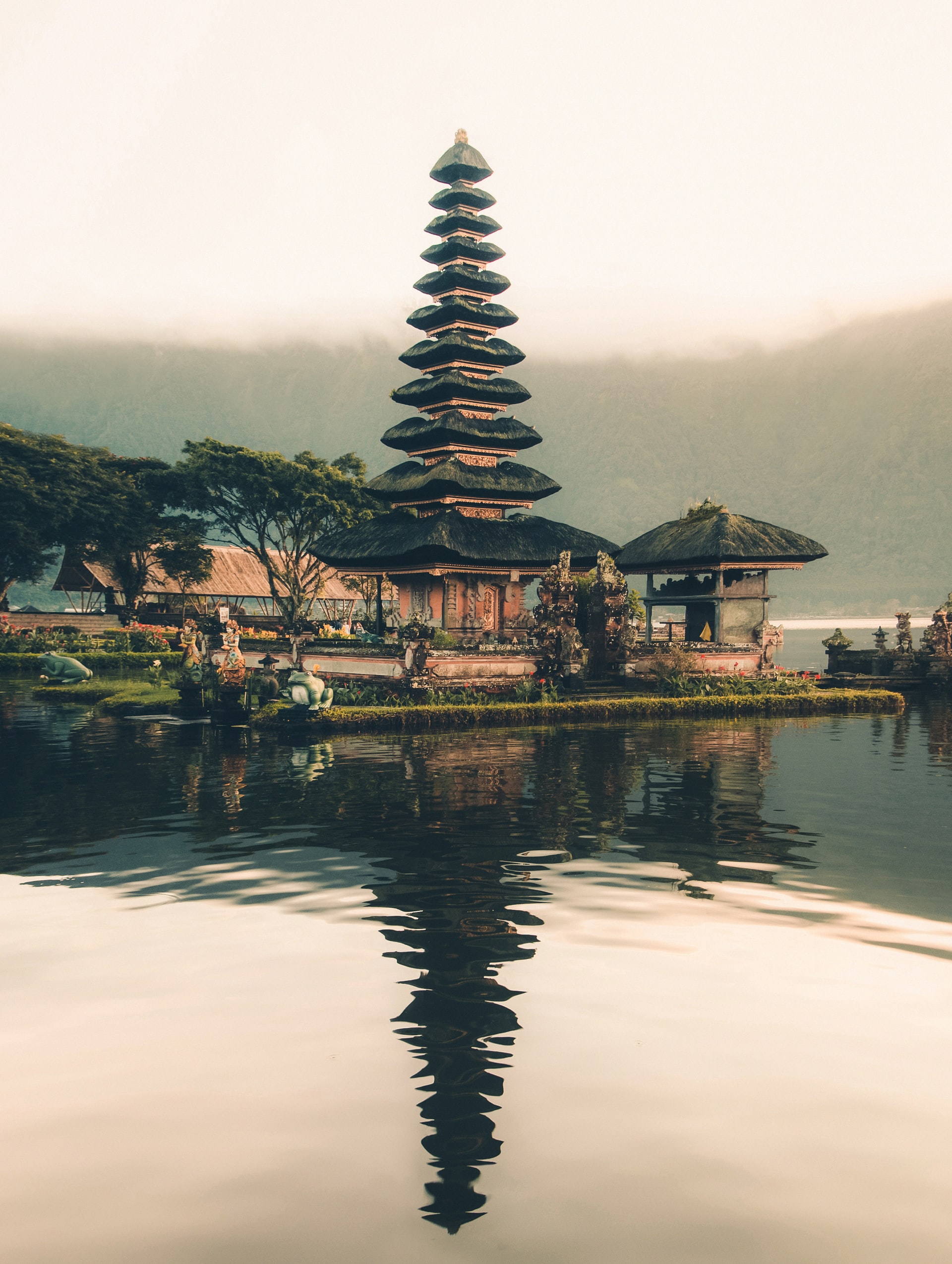 Bali Indonesia Coast Temple Sunset