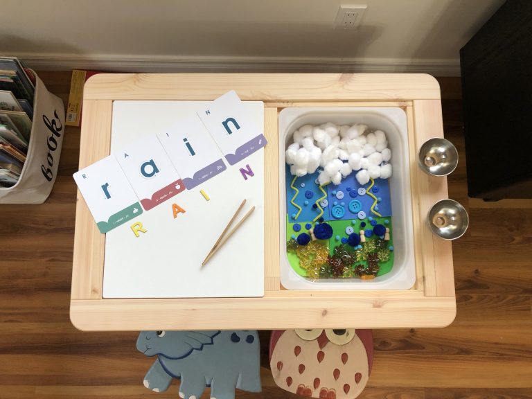 Weather sensory bin