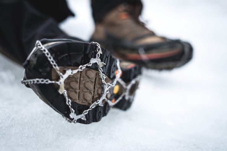 Spike grips for winter hiking