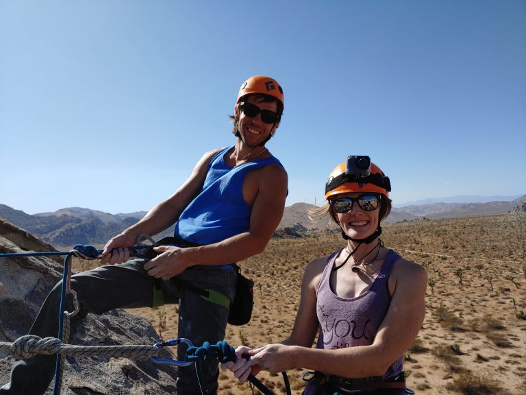Rock Climbing on the Reggie Dome in Joshua Tree National Park