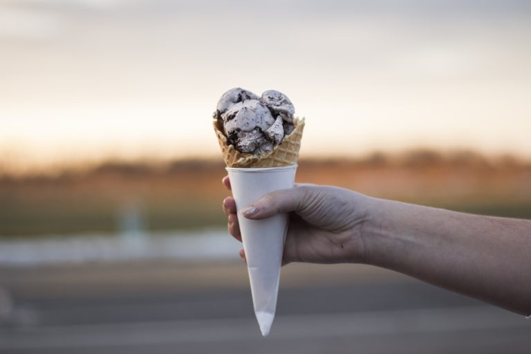 Ice Cream Cone With Home Made Ice Cream