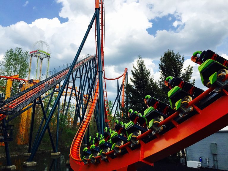 Cars coming out of loop track of Rougarou