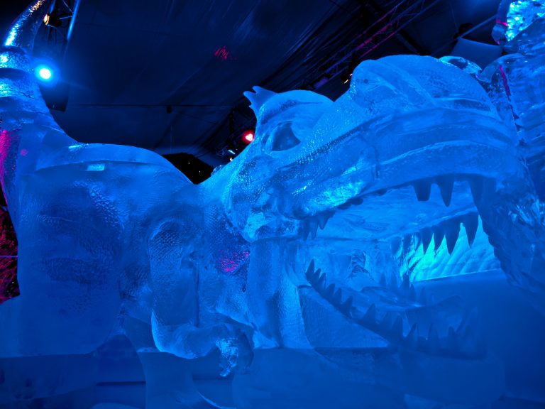 Ice scluptures at the Snow and Ice Festival in Bruges, Belgium
