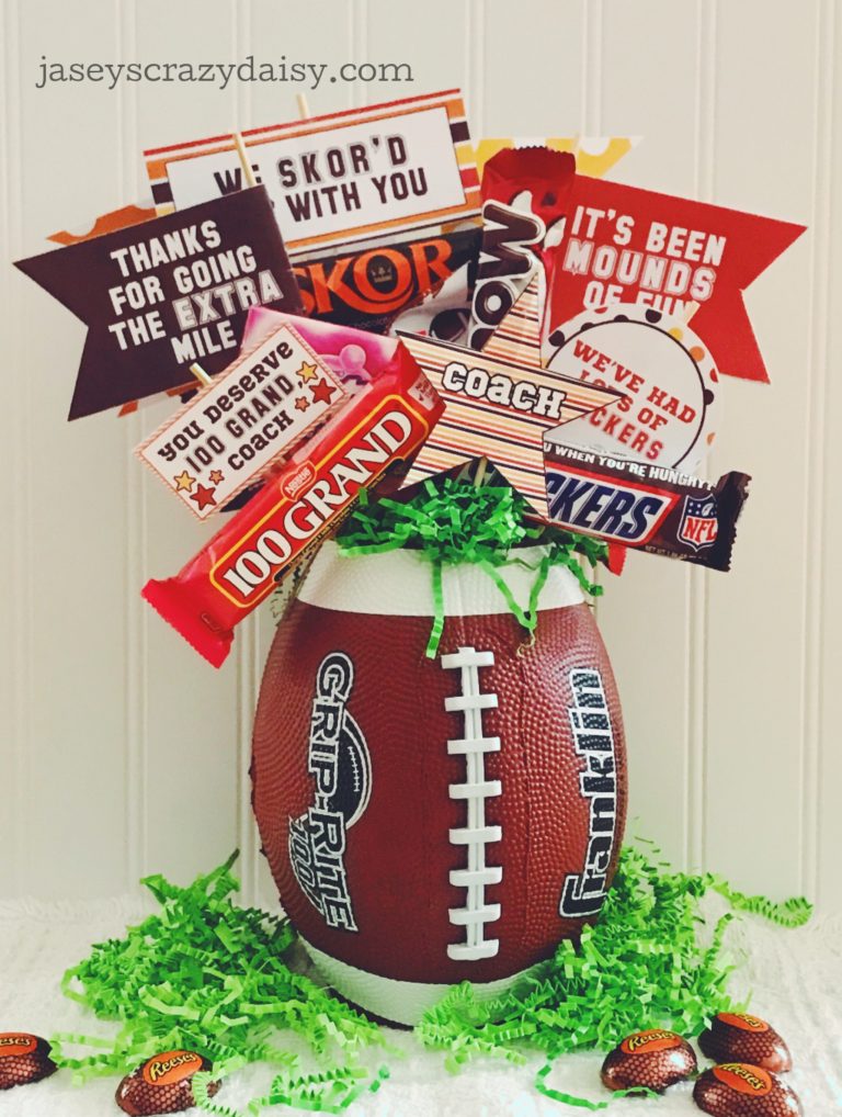 Coach Thank You Candy Bouquet Printable Pennants