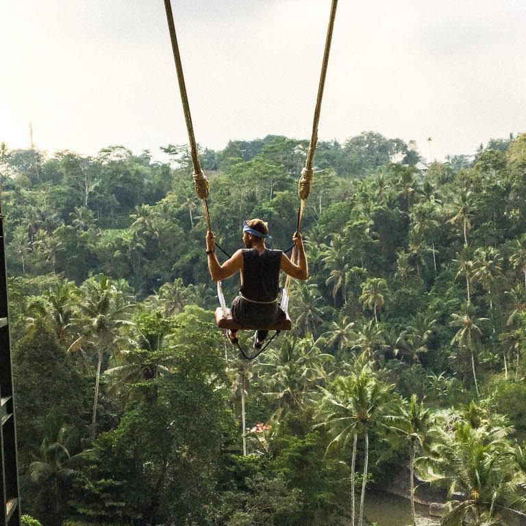The famous swing is fun, exhilarating and a great way to spend a day out in Bali.